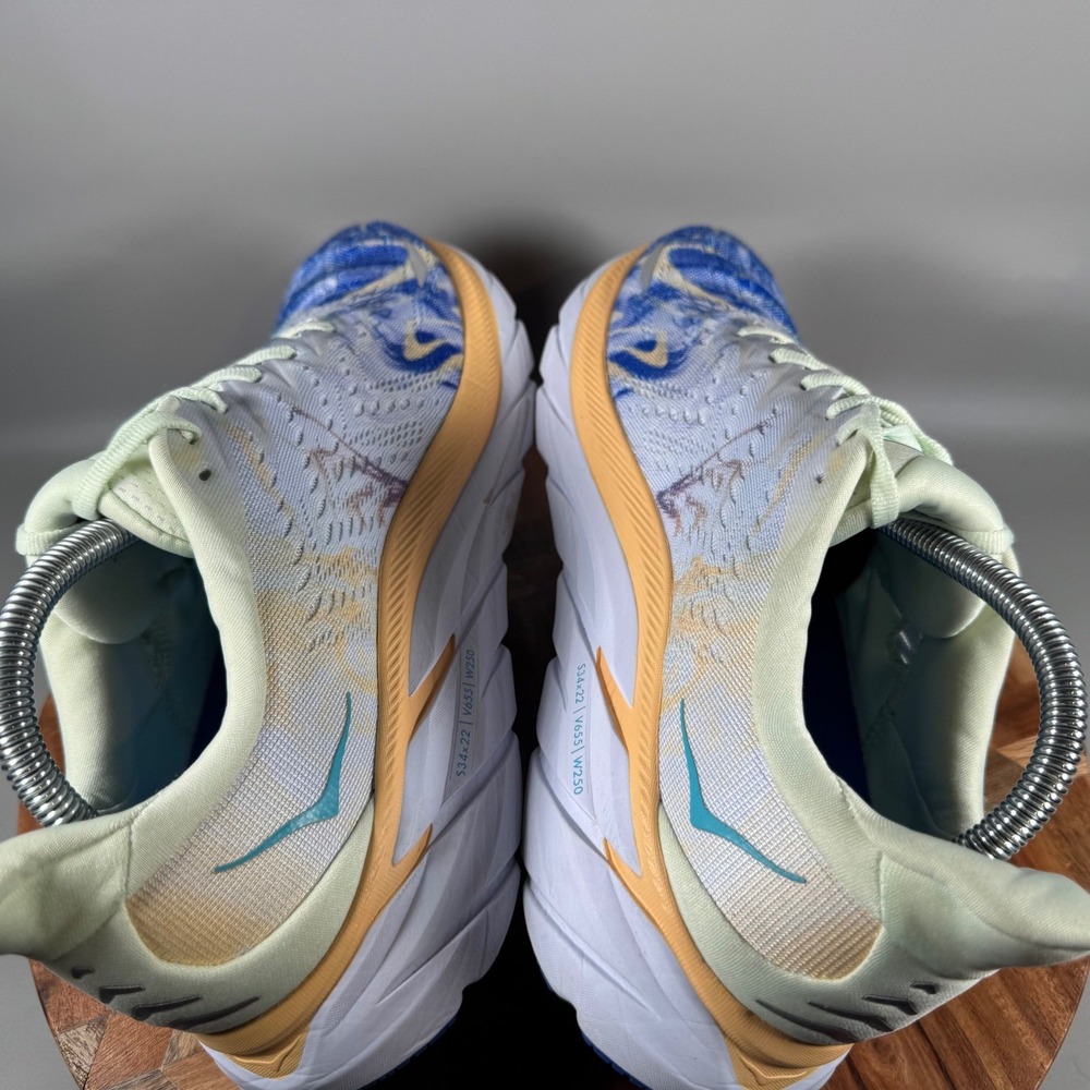 HOKA ONE ONE Clifton 8 Together Blue Orange Running Shoes Mens 9D 1119393-TGT - Picture 5 of 8